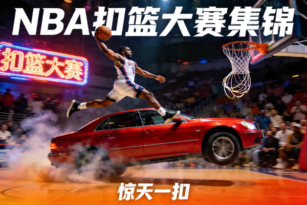 NBA扣篮大赛集锦封面 - 球员飞跃汽车完成惊天暴扣